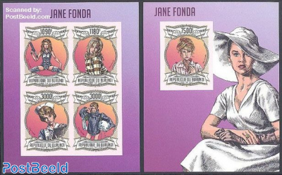 Jane Fonda 2 s/s, imperforated