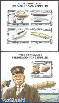 Ferdinand von Zeppelin 2 s/s, Imperforated