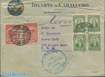 Envelope from Girardot to New York