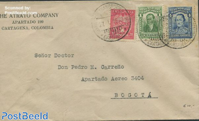 Envelope from Cartagena to Bogota