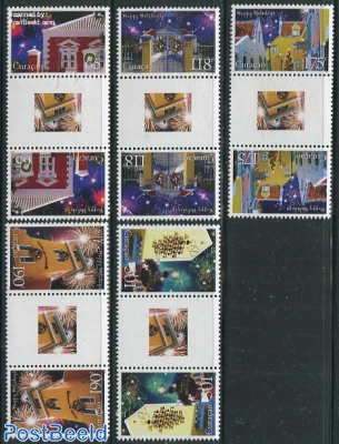 December stamps 5v, Gutter pairs