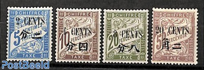 French post, postage due 4v, large overprints (3mm)