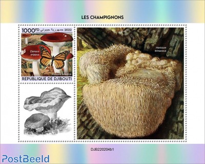 Mushrooms (Russula emetica, Danaus erippus) Background info: Hericium erinaceus [s/s 1000FD]