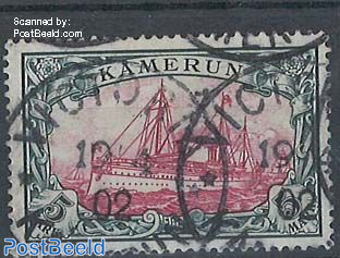 Kamerun, 5M, without WM, used Victoria Kamerun, one short perf, with attest Steuer