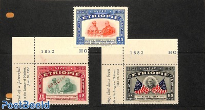 3 SPECIMEN stamps MNH