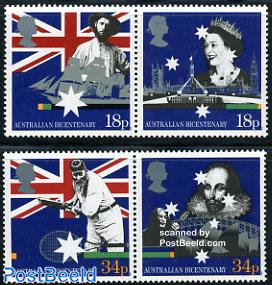 Australian bi-centenary 2x2v, joint issue Australi