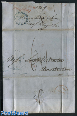 Folding letter from Bradford to Amsterdam