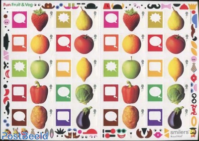 Fun Fruit & veg, Label Sheet