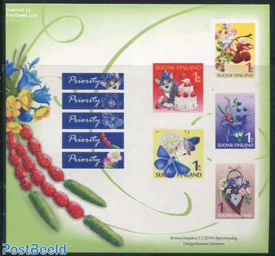Greeting stamps 5v s-a in foil booklet