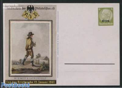 Postcard Elsass, Stamp Day 6pf