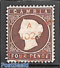 4d, WM Crown-CC, Stamp out of set