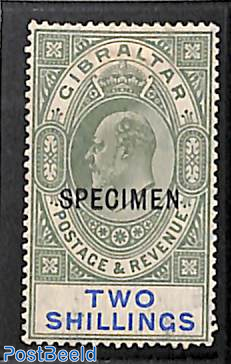 2Sh, SPECIMEN, WM Crown-CA, Stamp out of set