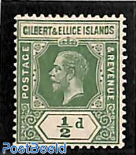1/2d, WM Multiple Crown-CA, Stamp out of set