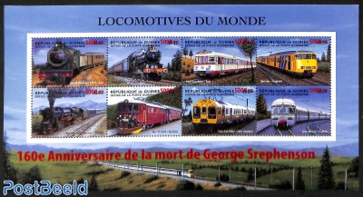 George Srephenson, trains, locomotives, overprint