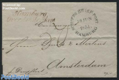 Letter to Amsterdam, by steamship from Hamburg