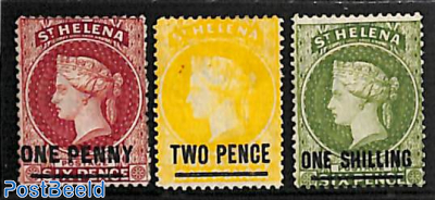 Overprints, perf. 14, WM Crown-CC 3v