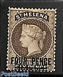 FOUR PENCE on 6p, Stamp out of set