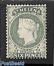 6p Grey, Stamp out of set, without gum