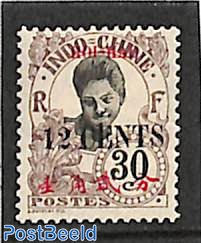 Hoi-Hao, 12c on 30c, Stamp out of set