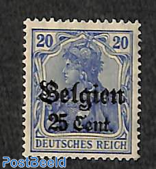German Occupation, 25c on 20Pf, Stamp out of set