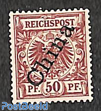 German Post, 50Pf, steep overprint