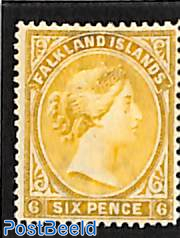 6d, yellow, Stamp out of set