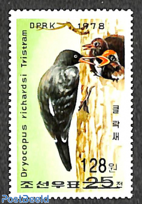 Woodpecker 128W on 25ch overprint, stamp out of set