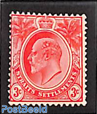 Straits Settlements, 3c, Stamp out of set