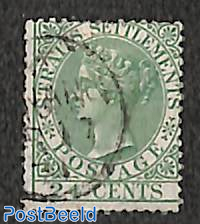Straits Settlements,24c, bluegreen, stamp out of set