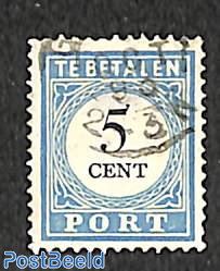 5c, Postage due, Perf. 12.5, Type III, point between E and T