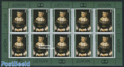 Europa, Cranach painting minisheet (with 10 stamps