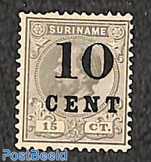 10c on 15c, Type I, Stamp out of set