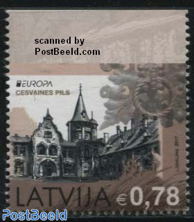 Europa, Castles 1v (top imperforated, from booklet)