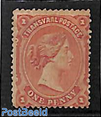 Transvaal, 1d, stamp out of set