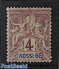 4c, Nossi-Bé, Stamp out of set