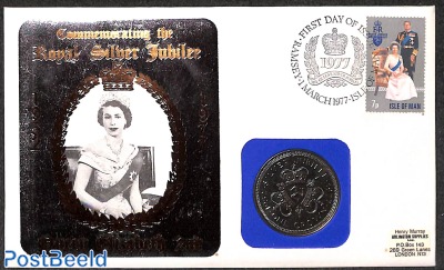 Coin letter, Queen Elisabeth 2nd Rolay Jubilee with one crown