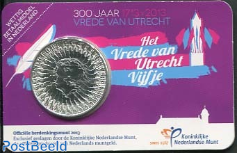 5 euro 2013 Vrede van Utrecht coincard