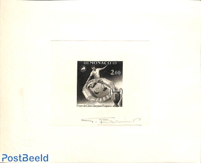 Epreuve blackprint with signature of designer, EC Football