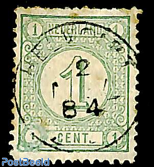 Kleinrond HELVOIRT on NVPH No. 31, damaged stamp