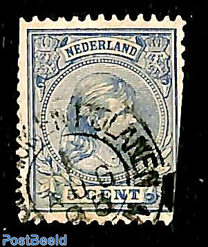 Kleinrond HOUTRIJK EN POLANEN on NVPH No. 35, damaged stamp