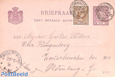 Postcard, uprated to Oldenburg, Kleinrond AMSTERDAM-ENKHUIZEN