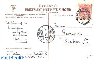 Postcard with kleinrond HAARLEM-ZANDVOORT