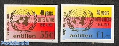 40 years UNO 2v, imperforated
