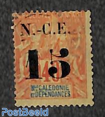 15c on 40c, Stamp out of set