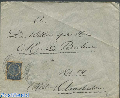 Envelope send by nightespress from Dutch Indies to Amsterdam