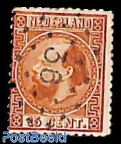 15c, Type II, Perf. 14, Small holes, Stamp out of