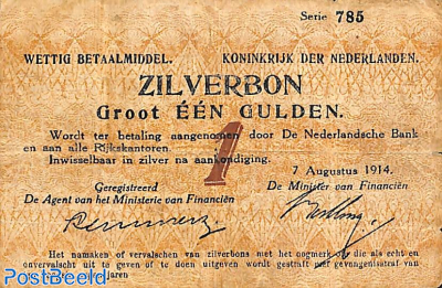 1 Gulden 1914, zilverbon