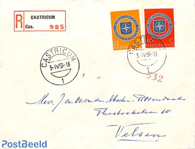 Cover with NATO stamps, sent on first day of issue