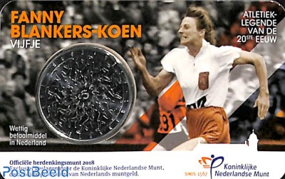 5 Euro, coincard, Fanny Blankers Koen