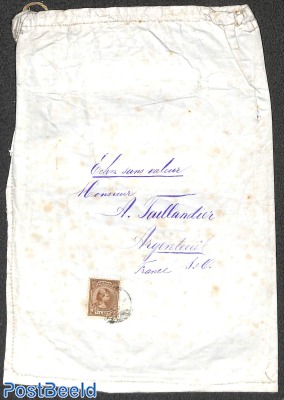 Cotton bag, sent from Amsterdam to Argenteuil